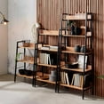 thumbnail image 5 of Allday 37 in. Beige Wood 3 Shelf Standard Bookcase with Metal Frame, 5 of 6