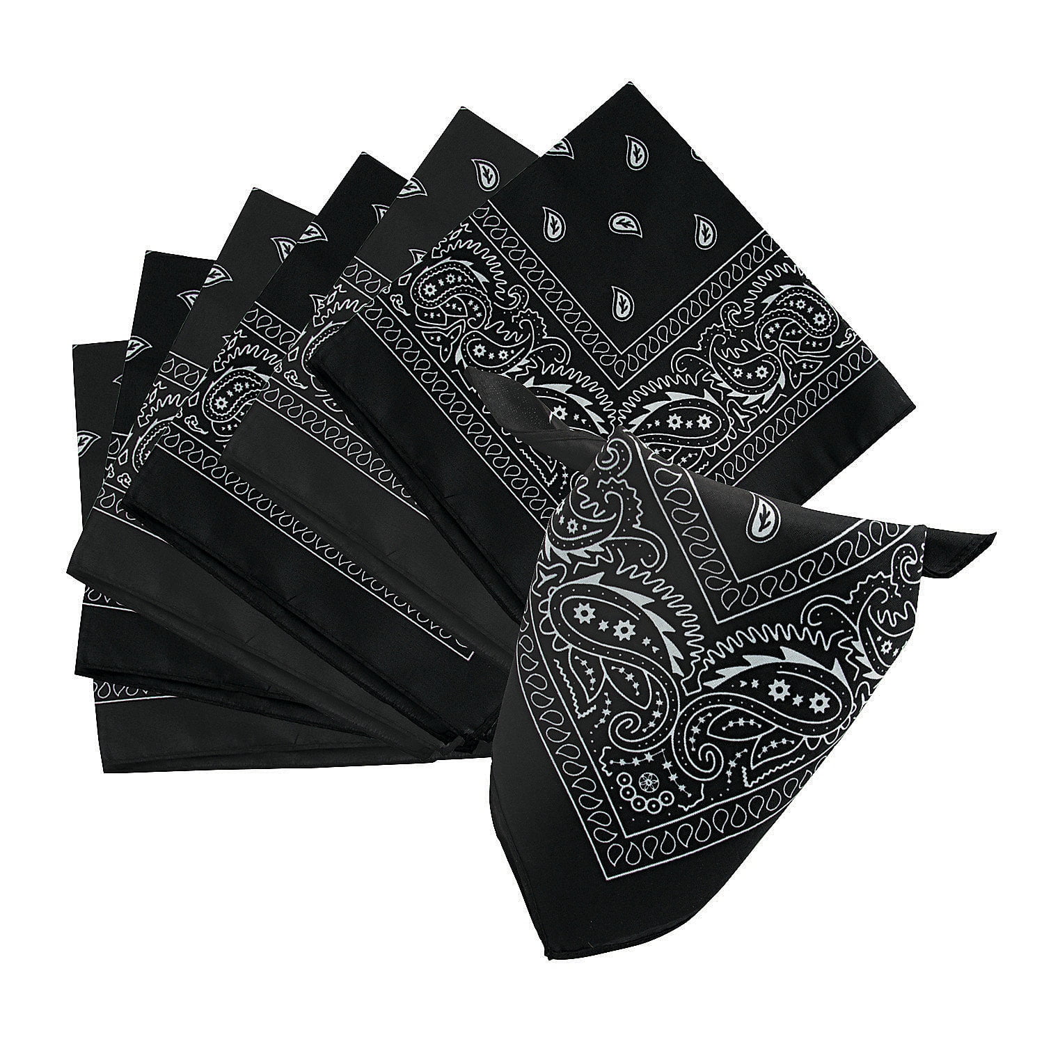 Black Bandanas Party Wear 12 Pieces