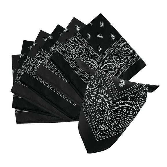 Black Bandanas - Party Wear - 12 Pieces