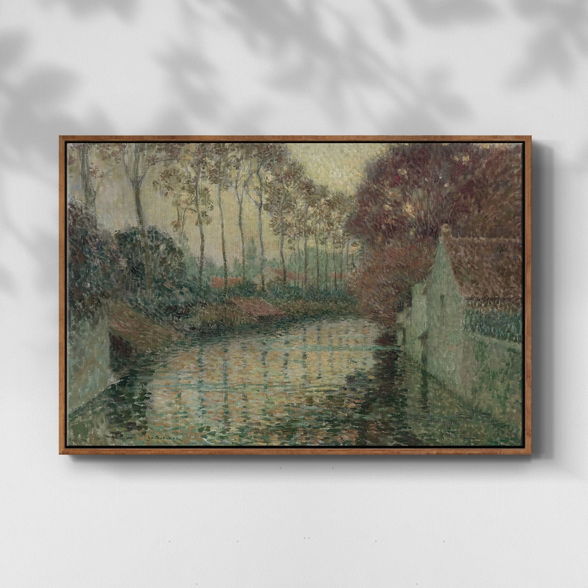 Vintage Landscape-CCCXXV By Wexford Home Framed in Walnut Wood Gallery Wrapped Canvas 25 in. x 37 in.