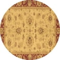 thumbnail image 1 of Ahgly Company Indoor Round Oriental Brown Traditional Area Rugs, 4' Round, 1 of 4