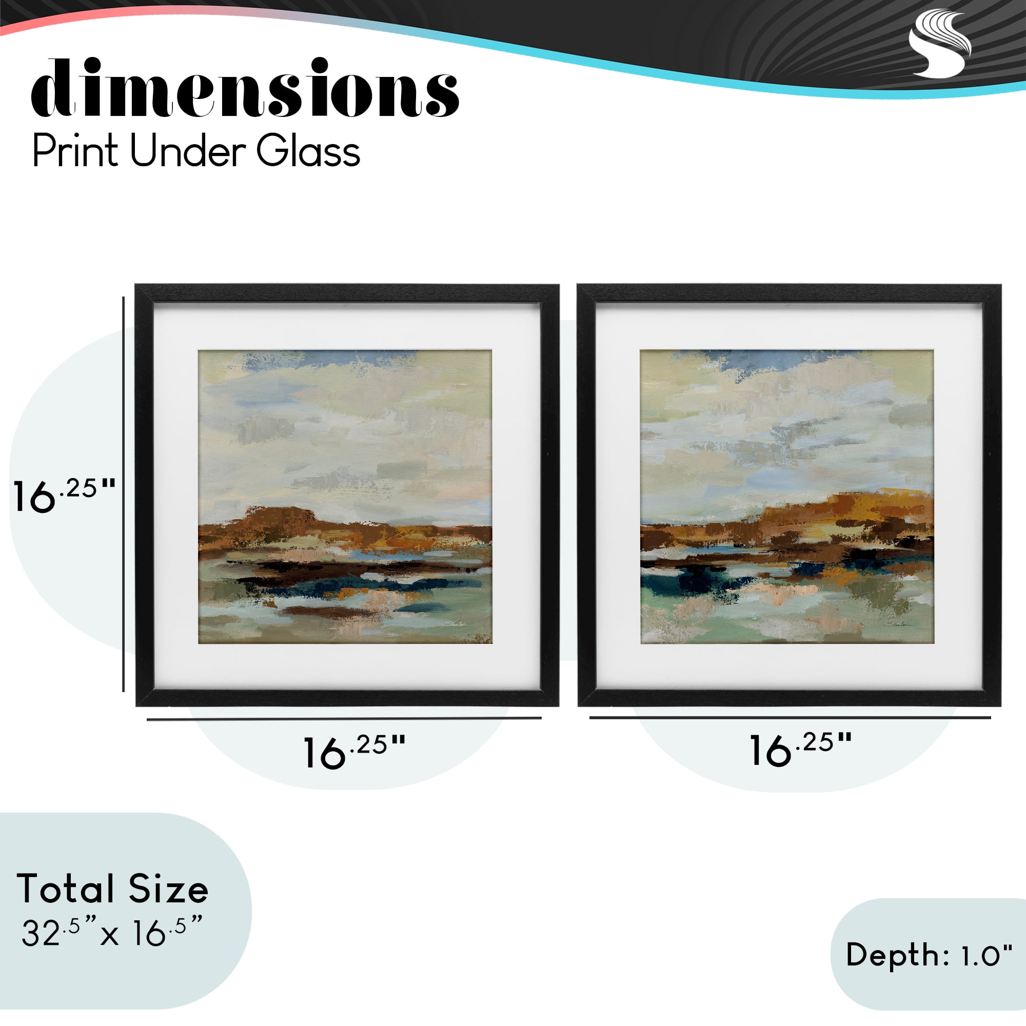 Stupell Industries Blended American West Atmosphere 2 Piece Black Framed Print Under Glass Set, design by Silvia Vassileva