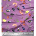 thumbnail image 1 of Soimoi Poly Georgette Fabric Gemstone,Lemon Slice & Prawns Food Print Fabric by Yard 52 Inch Wide, 1 of 1