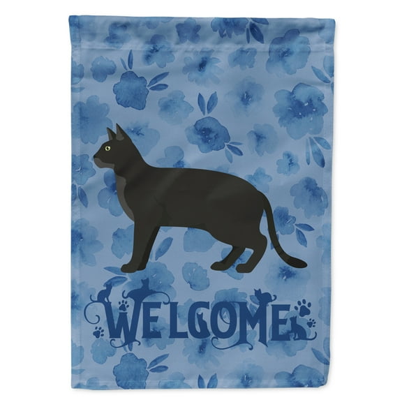 Carolines Treasures CK4851GF Chausie Black Cat Welcome Flag Garden Size Small multicolor