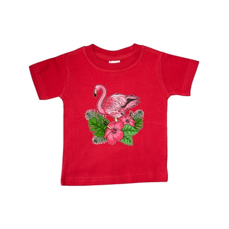 

Inktastic Flamingo with Tropical Flowers Gift Baby Boy or Baby Girl T-Shirt