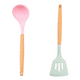 thumbnail image 1 of Sistema del silicón de los utensilios de la cocina, utensilios de cocina resistentes al calor con la manija de madera, utensilio de cocina antiadherente, 1 of 5
