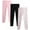 White Multi/Black/Pink Lady, variant on One Step Up Girls Leggings - 3 Pack Cotton Stretch Pants Colorful Leggings for Girls (7-12)