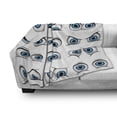 thumbnail image 3 of Eye Soft Flannel Fleece Throw Blanket, Cartoon Style Eyes Various Different Expressions Emoticons Humorous Funny, Cozy Plush for Indoor and Outdoor Use, 50" x 60", Pale Blue Black White, by Ambesonne, 3 of 6