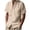 (New12)Khaki, variant on Thousandth Men's Short Sleeve Shirt Casual Wrinkle Resistant Loose Fit Tops Band Collar Relaxed Textured Button Down Summer Daily Shirt for Men