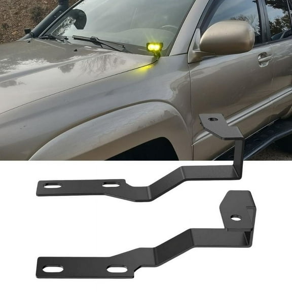 Nilight 9" Ditch Light Brackets Hood Mount Brackets for Auxiliary Offroad Led Pod Light Work Light on 2nd Gen Toyota Tacoma 2005-2015,Black