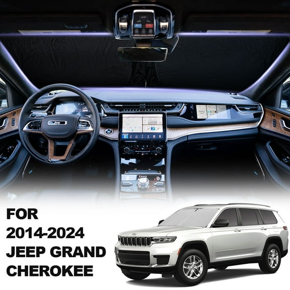 JJMY Custom Fit 2014-2024 Jeep Grand Cherokee Front Windshield Sun Shade Covers , 1 Pack