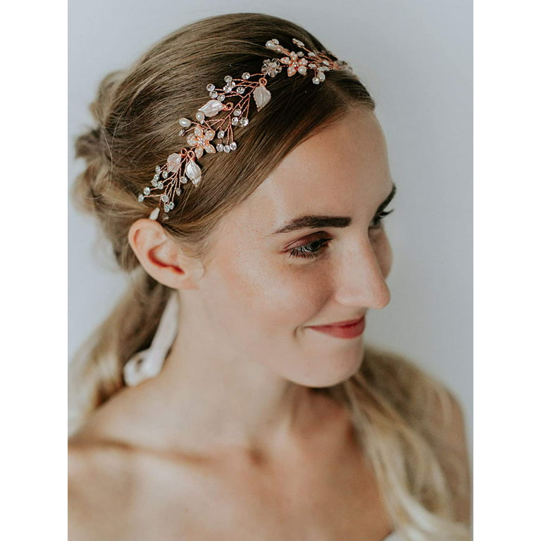 Gold Wedding Headband Bohemian Headpiece for Bridal Hair Pieces