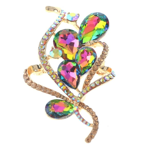 Crystal Flower Brooch