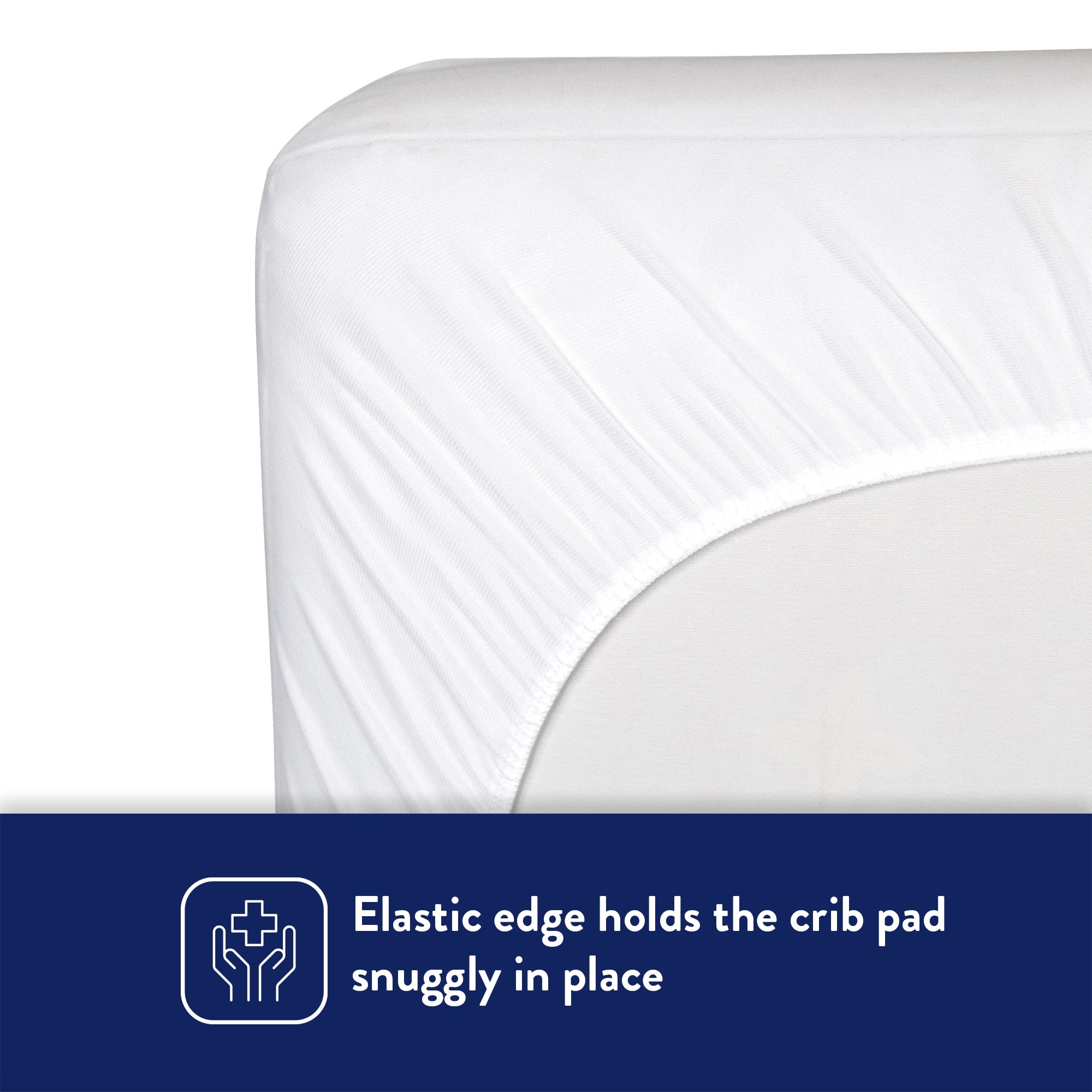 Kolcraft Waterproof Fitted Crib and Toddler Mattress Pad, White Baby Mattress Protector, 52x28