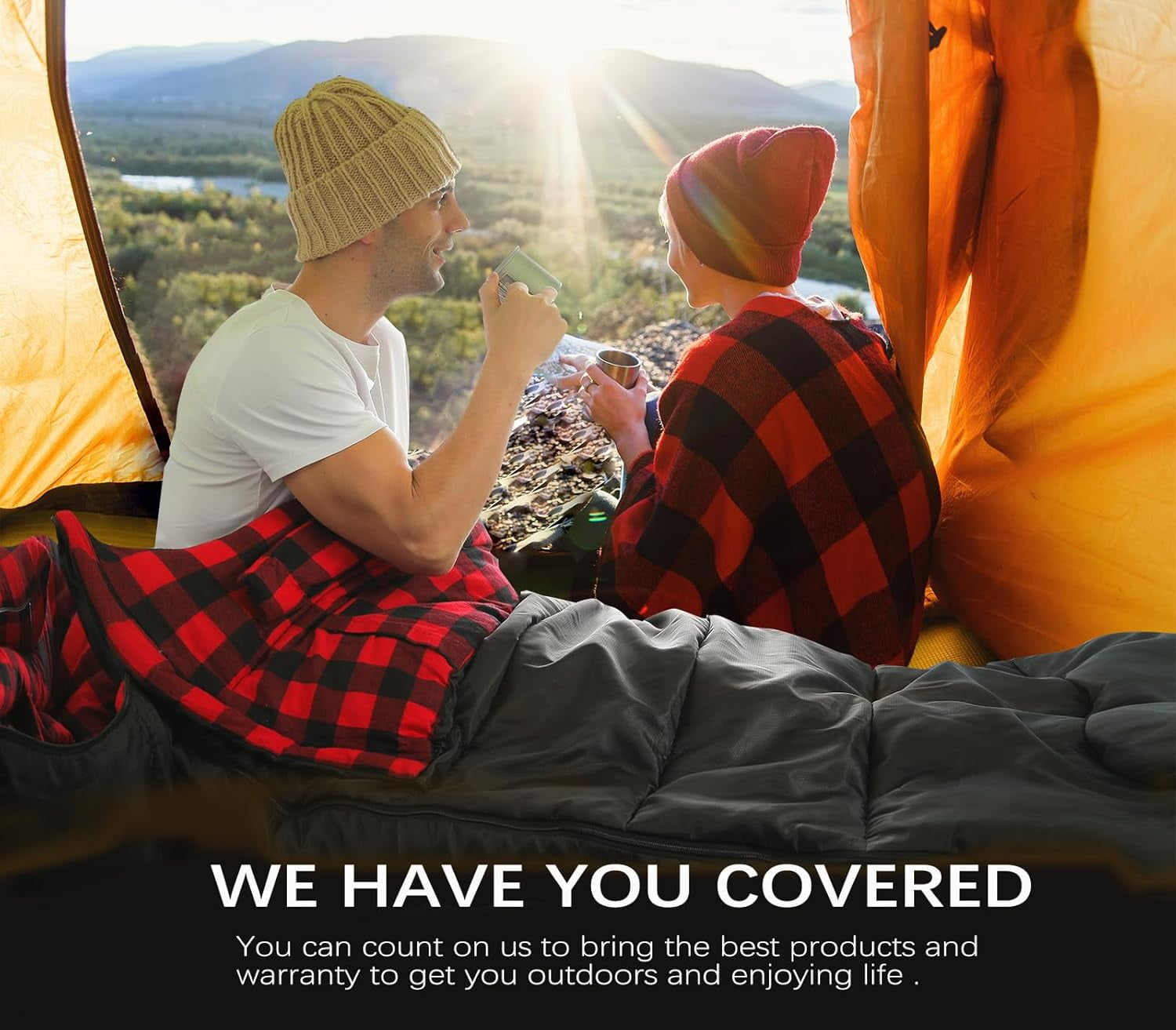 Sleeping Bag Cold Weather Bags for Adults 0 Degree with Pillow Extra Large Flannel Big and Tall XXL Warm Winter Zero Camping