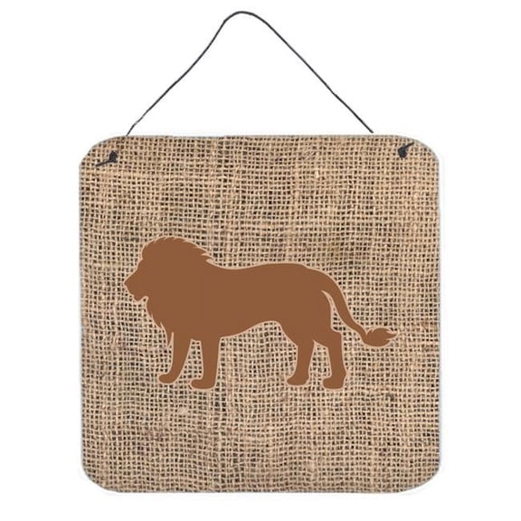 Lion Burlap And Brown Aluminium Metal Wall Or Door Hanging Prints
