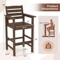 thumbnail image 3 of Gymax Patio Bar Stools Set of 4 Tall Adirondack Chair w/ Backrest Armrests & Footrests Brown, 3 of 9