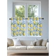 thumbnail image 4 of Yellow Lemon Tier Curtains 24 Inch Length,Sheer Curtains for Bedroom Living Room Window Botanical Spring Leaves Abstract Blue Tile Small Half Window Kitchen Curtains & Drapes 27.5"x24" 2 Panels, 4 of 6