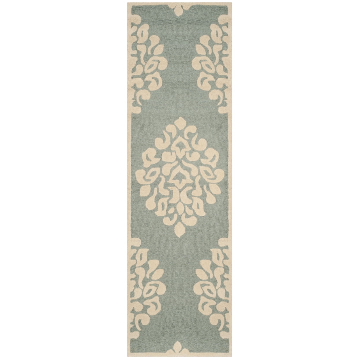 SAFAVIEH Martha Stewart Floret Damask Geometric Wool Area Rug, Arrowroot, 4' x 4' Round