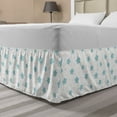 thumbnail image 1 of Neutral Color Bed Skirt, Cartoonish Soft Toned Pastel Stars Cartoon Bicolour Design, Elastic Bedskirt Dust Ruffle Wrap Around for Bedding Decor, 4 Sizes, Cadet Blue and Pale Peach, by Ambesonne, 1 of 2