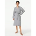 thumbnail image 5 of Joyspun Women's Cotton-Blend Wrap Robe with Long Sleeves, Sizes S-3X, 5 of 5