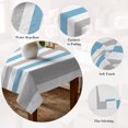 thumbnail image 5 of Blue Grey Stripe Table Cloth Waterproof Tablecloths, Modern Farmhouse Vertical Striped Tablecloth Dining Table Cover for Kitchen Party Tabletop Outdoor, Rectangle Tablecloth 60x84 Inch, 5 of 9