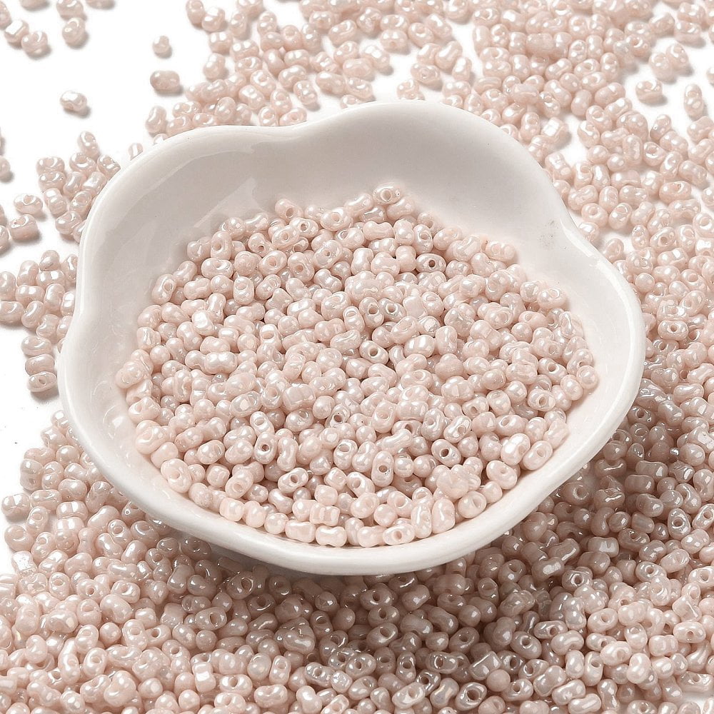 1 pound Glass Seed Beads Peanut Antique White 3.5~4x2~2.5x2~2.3mm Hole: 0.8mm 8000pcs/pound