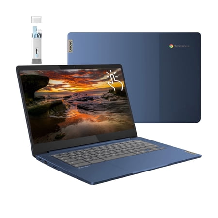 Lenovo Slim 3 Chromebook Laptop, 14" FHD Touchscreen, 8GB Memory, 128GB eMMC, 256GB SSD, 8-Core MediaTek Kompanio 520 Processor, Wi-Fi 6, Bluetooth, Chrome OS, Cefesfy Multifunctional Brush