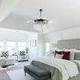 thumbnail image 3 of 42-inch Chrome Retractable 3-Blade Crystal Chandelier Ceiling Fan with Remote and Light Kit, 3 of 5