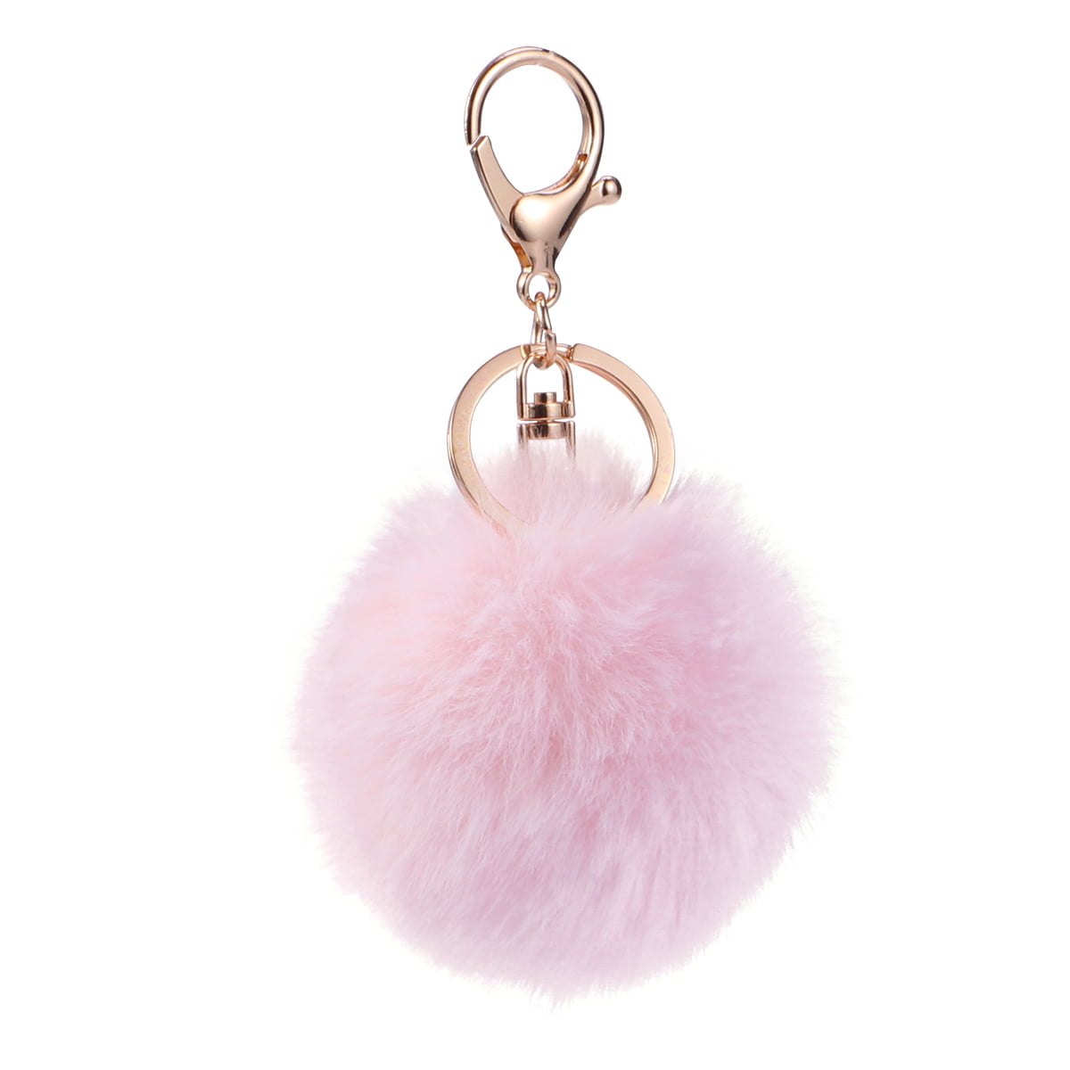 Imitation Rabbit Fur Fluffy Ball Handbag Car Pendant Charm Key Chain Keyring 8CM