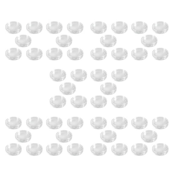 50 Pcs Small Round Transparent Plastic Coin Capsules Box 20mm