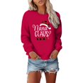 thumbnail image 6 of Wang6 Plus Size Christmas Sweatshirts for Women Trendy Xmas Long Sleeve Nana Claus Letter Printed Pullovers Causal Loose Fit Crew Neck Graphic Tops Shirts Red XL, 6 of 6