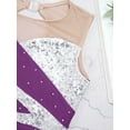 thumbnail image 5 of TSSOE Girls Mesh Splice Roller Figure Ice Skating Dress Ballet Tutu Leotard Dress Competition Dance Costume Purple 6, 5 of 7