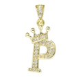 thumbnail image 1 of Collar con colgante de diamantes y 26 letras en inglés de corona, collar sencillo de moda, joyería para mujer, 1 of 6