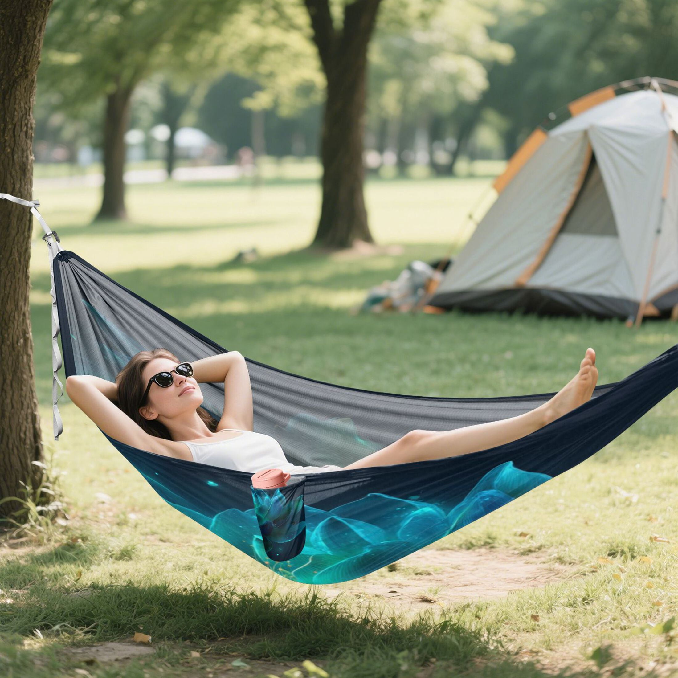 Hanging Hammock Portable Travel Camping For Outdooor Beach Camping Hiking Fluorescence