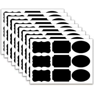 SWISION Chalkboard Labels, 120 Pcs Black Reusable Waterproof Labels Stickers with 2 White Chalk Markers, Kitchen Pantry Sticker Labels for