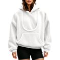 thumbnail image 4 of CAIVO Women Pet Carrying Hoodie Oversized Fuzzy Pullover With Dog Pouch Long Sleeve Drawstring Warm Casual Winter Tops Breathable Streetwear, 4 of 8