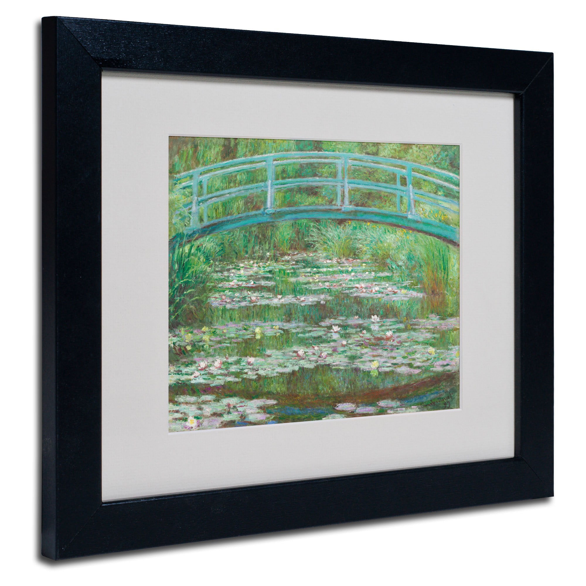 "The Japanese Footbridge" Canvas Art by Claude Monet, Black Frame