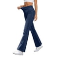 thumbnail image 2 of ThriftyPlait Women's High Waist Stretch Flared Jeans Trendy Elastic Pull On Denim Trousers Casual Slim Fit Pants with Side Pockets, 2 of 8
