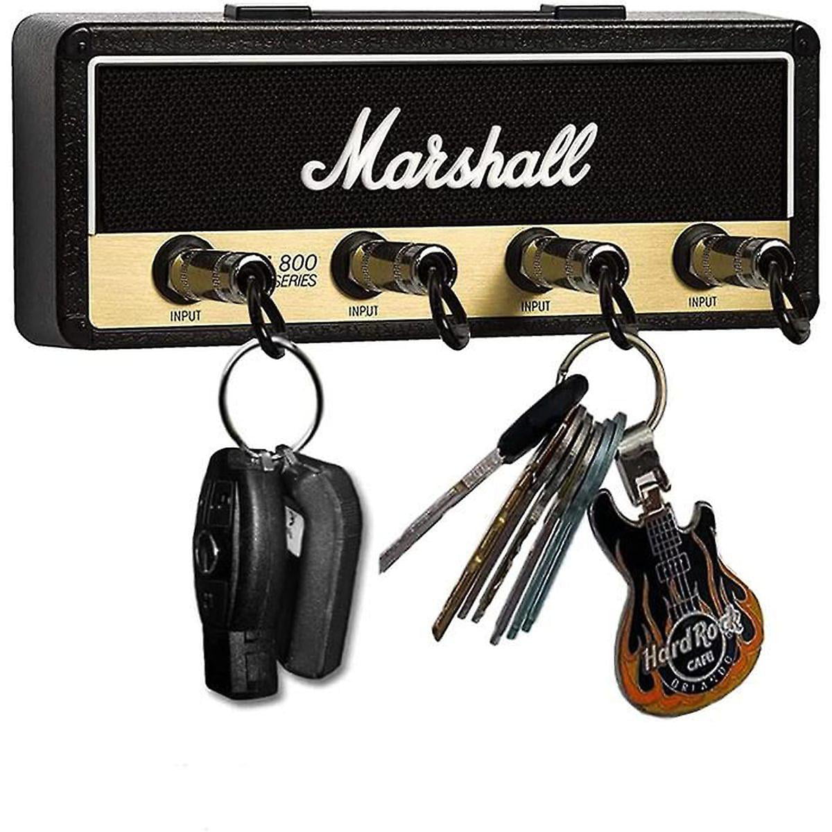 4pcs Guitar Plug Keyrings JCM800 Keychain Standard Jack Rack 2.0 for Marshall Key Holder Wall Mounted 