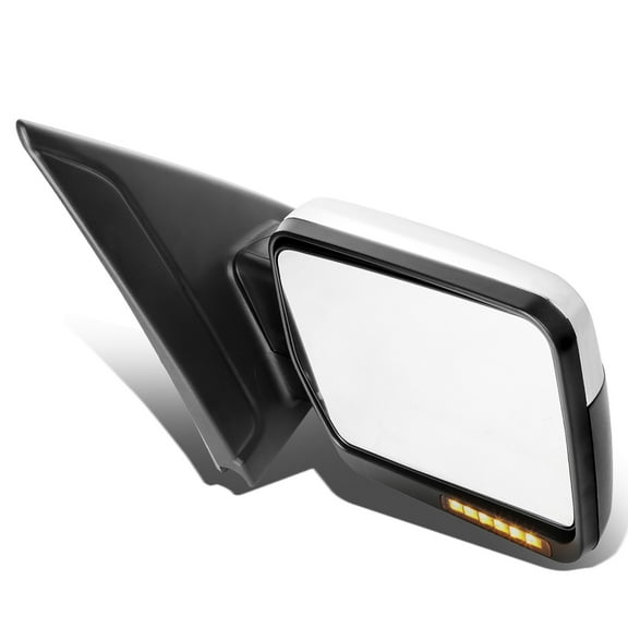 DNA Motoring TWM-019-T666-CH-AM-R For 2004 to 2014 Ford F-150 Chrome Amber Signal   Manual Extendable Side Towing Mirrors (Right / Passenger)