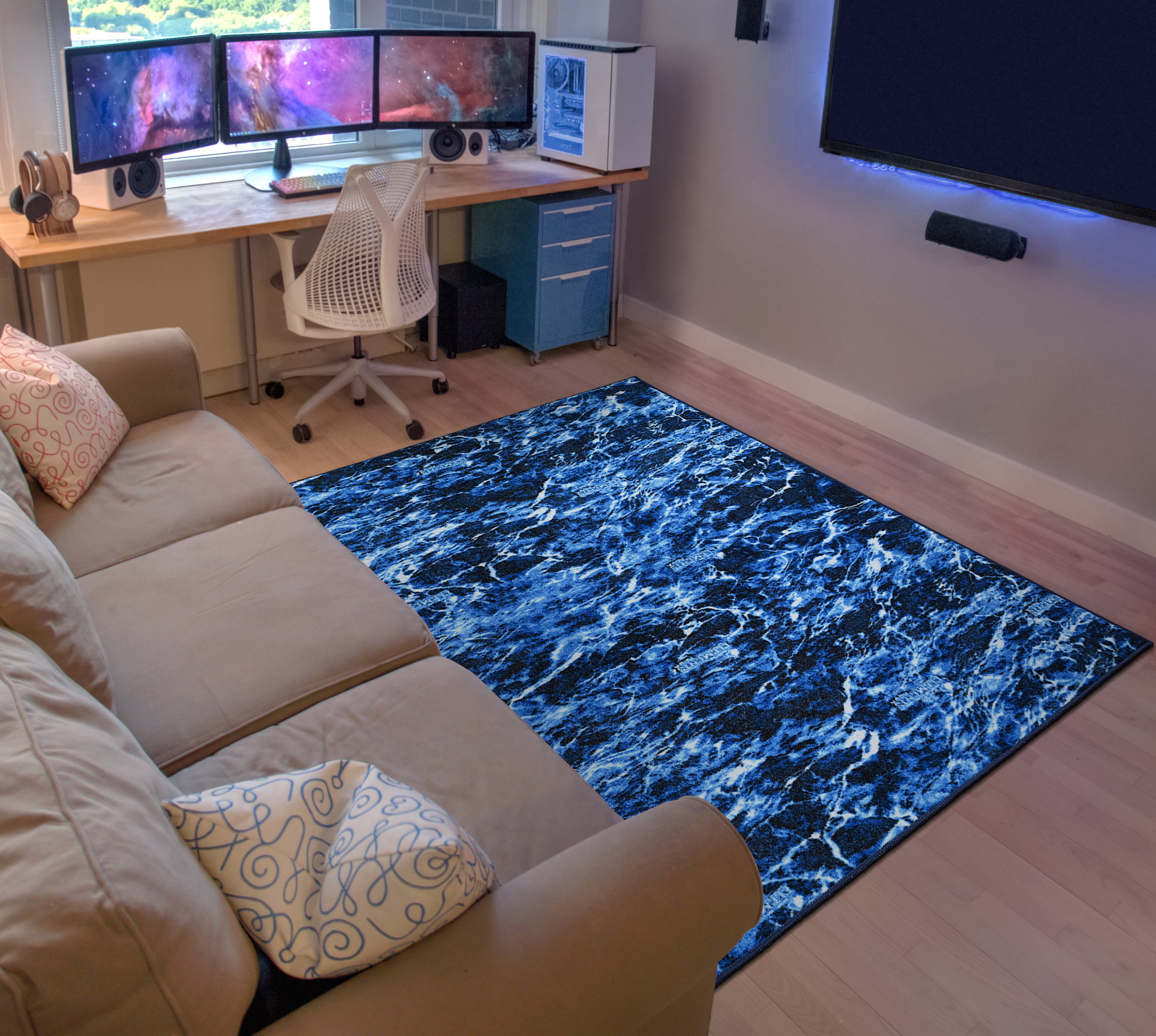 Mossy Oak Elements Aqua Camouflage 4 ft. x 6 ft. Area Rug