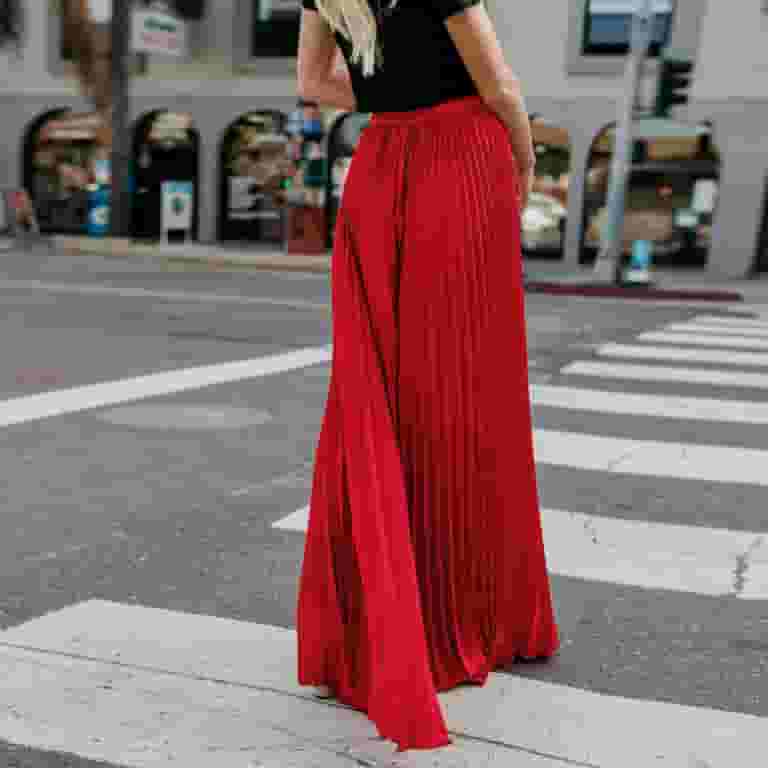 Maxi Skirts for Women 2025 Solid Color High Waist Pleated Maxi Skirts for Women 2025 Solid Color High Waist Pleated