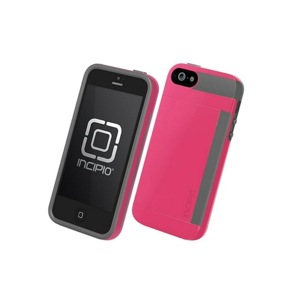 Incipio Stowaway Credit Card Wallet Case for iPhone 5/5S - Pink/Gray
