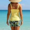thumbnail image 5 of Sakmal Padded Tankinis Women Modest Swimwear Solid Holiday Yellow Swimsuits for Women with High Waisted Bottom, 5 of 5