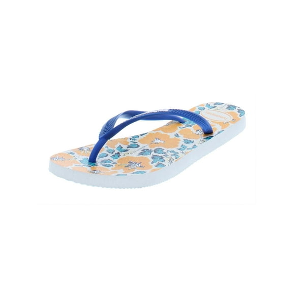Havaianas Womens Floral Print Slim Thong Sandals White 11-12 Medium (B,M)