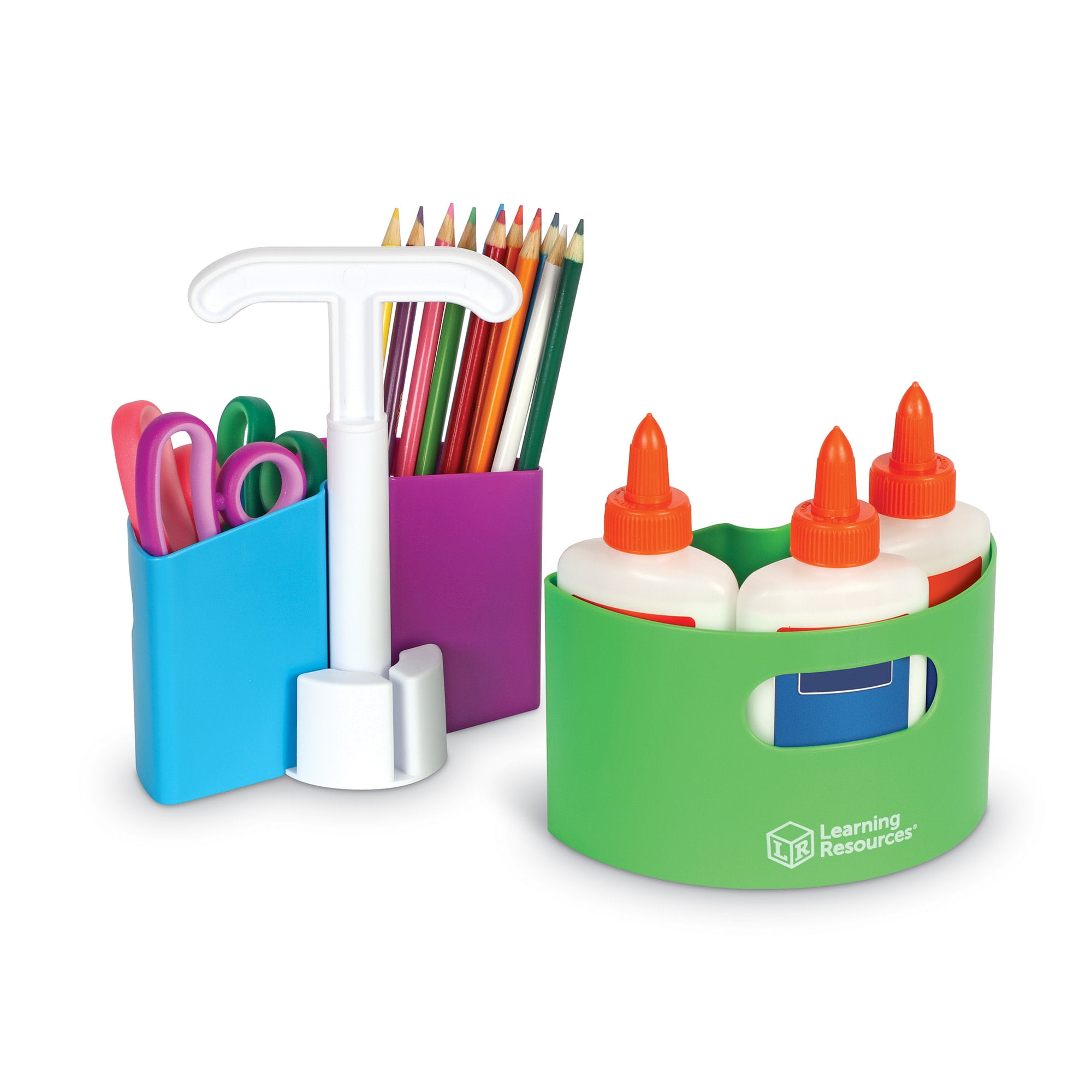 Learning Resources Create-a-Space Storage Center Mini Bundle, Home School Accessories, Fits 3oz Hand Sanitizer Bottles, Teacher Organizer, Classroom Craft Storage, Portable Storage