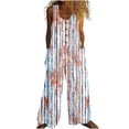 thumbnail image 3 of Zedker One Piece Jumpsuits for Women Bohemian Button Wide Leg Overalls Summer Rompers Beach Vacation Jumpers With Pockets 2026 OrangeM, 3 of 8