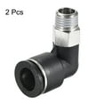 thumbnail image 3 of Push to Connect Tube Fitting,Male Elbow,12mm Tube OD x 1/4 NPT Thread Pneumatic Air Push Fit Lock Fitting 2pcs, 3 of 4
