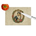 thumbnail image 4 of Sheltie Christmas Flowers Glass Cutting Board 12 in x 15 in, 4 of 5
